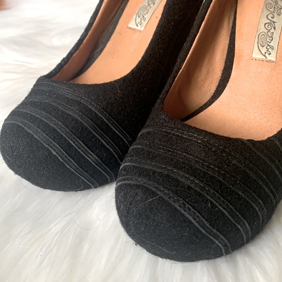 Naughty Monkey Leather Accented Suede Wedges - Picture 4 of 9